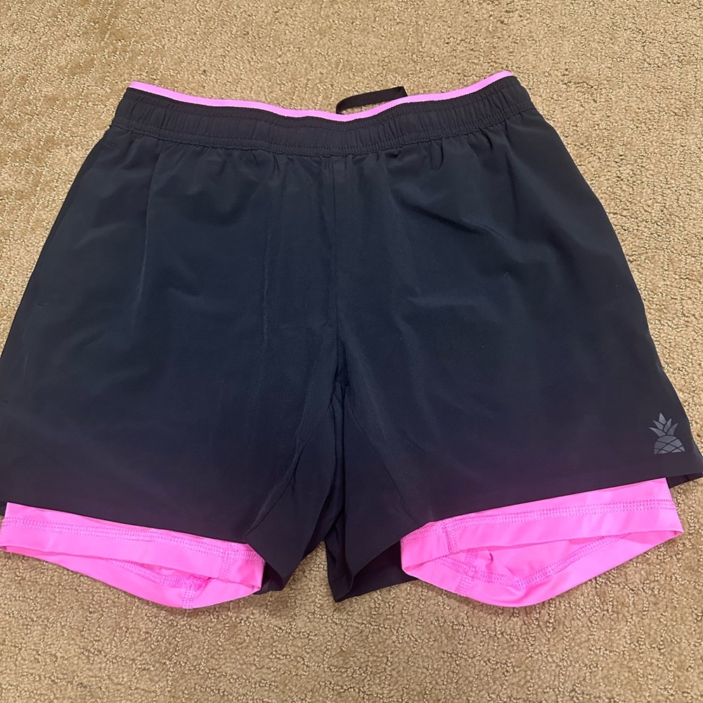Chubbies Black Athletic Shorts with Pink Accents